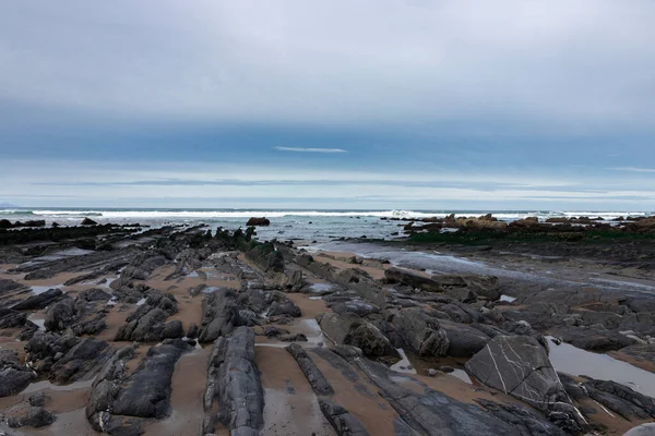 Stenig Strand Baskien — Stockfoto