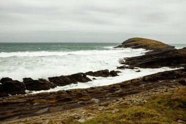 İspanya 'nın kuzeyindeki sahil manzarası