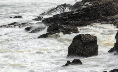 İspanya 'nın kuzeyindeki sahil manzarası