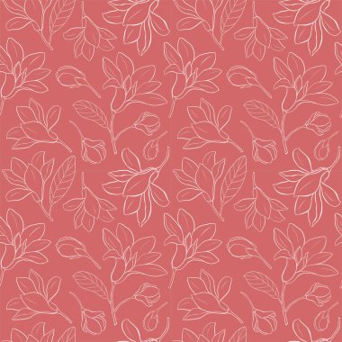 Magnolia Çiçekleri ile Kusursuz Desen