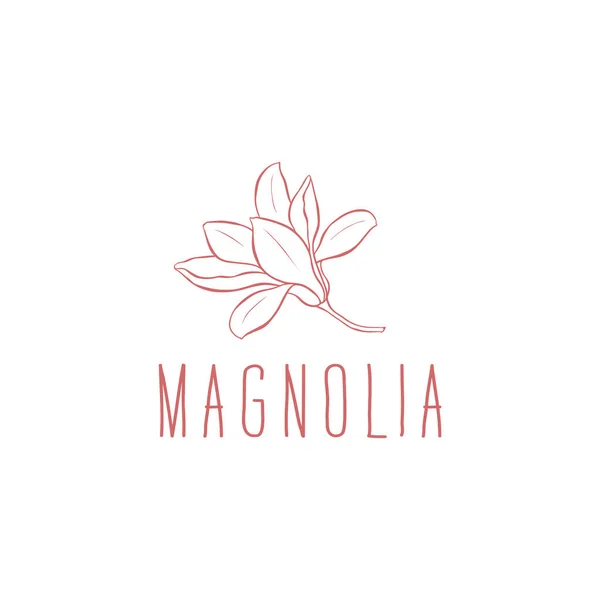 Magnoliino Logo Vektorové Logo Šablony Pro Design Květinářství Přírodní Kosmetika — Stockový vektor