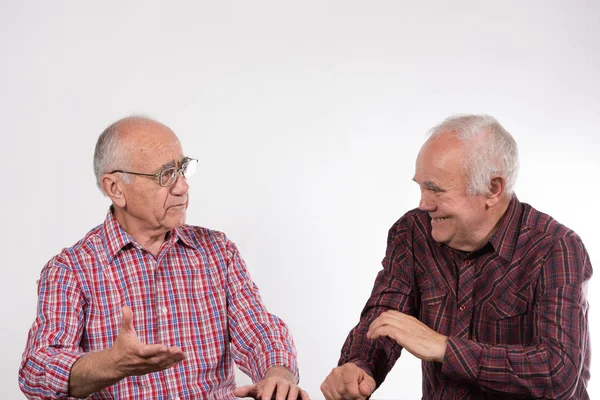 Two Elderly Men Having Discussion — Stock Photo, Image