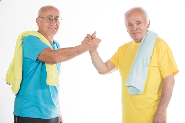 Zwei ältere Männer beim Sport — Stockfoto