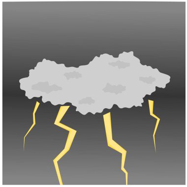 Tek yağmur bulutu koyu arka plan üzerine yıldırım