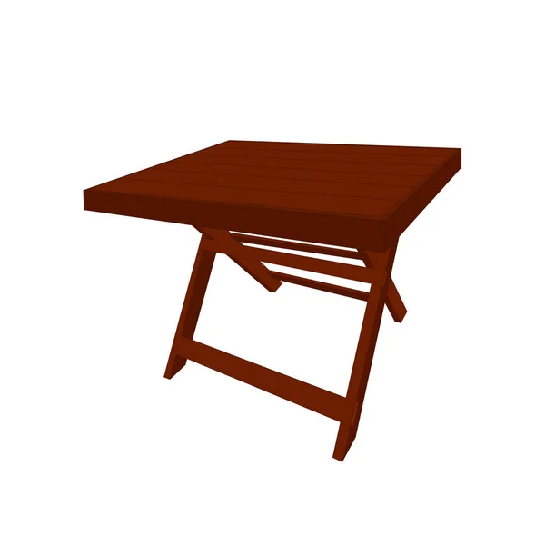 Meubles Isolés Table Bois Marron Icône Illustration — Image vectorielle