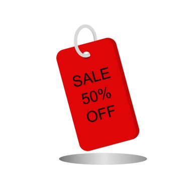 İzole kırmızı fiyat promosyon satış indirim etiketi