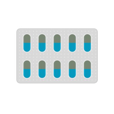 Tıp paketi kapsül hap, illüstrasyon simge 