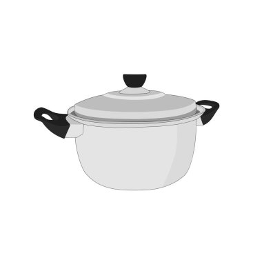 İzole Paslanmaz pot mutfak eşyaları, illüstrasyon simge