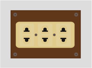 Eski elektrik prizine doku arka plan