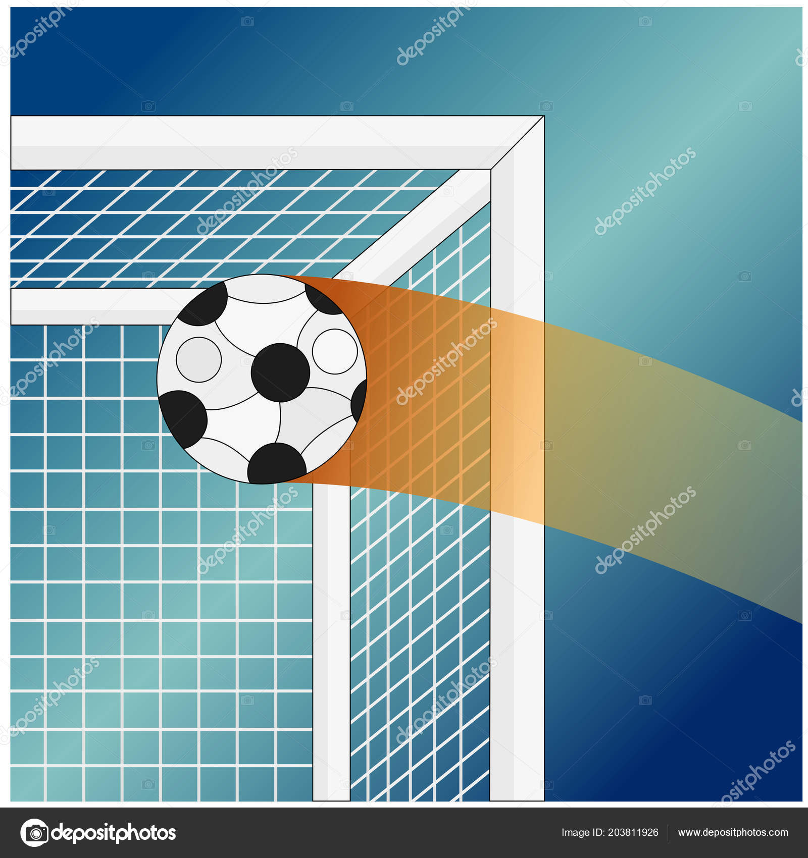 Success Shoot Football Goal Illustration Cartoon Vector Image By C Ganolin Vector Stock