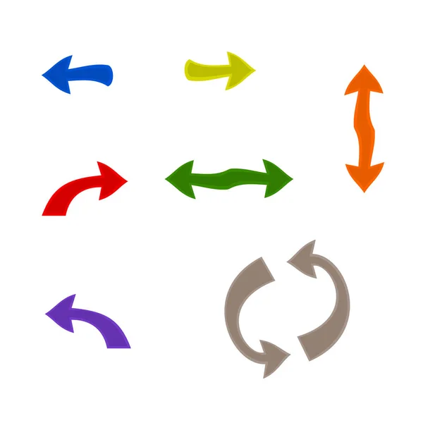 Geïsoleerde Kleurrijke Pijlpictogram Ingesteld Witte Achtergrond — Stockvector