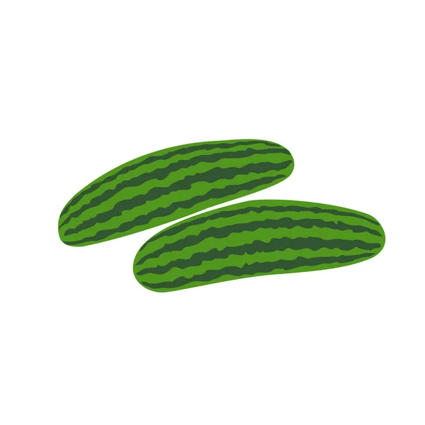 Verdura Fresca Cetriolo Verde Icona Illustrazione — Vettoriale Stock