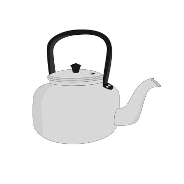 İzole Paslanmaz su ısıtıcısı mutfak eşyaları, illüstrasyon simge