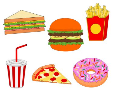 İzole lezzetli lokanta yemek menüsü, simge seti