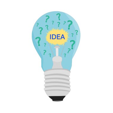 İzole iş ampul fikir kavramlar, illüstrasyon simge