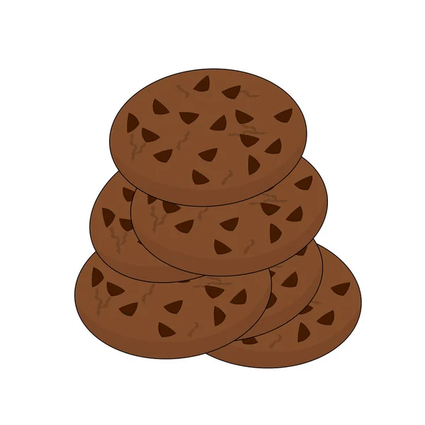 Isolé Délicieux Fast Food Biscuit Chocolat Sucré Icône Illustration — Image vectorielle