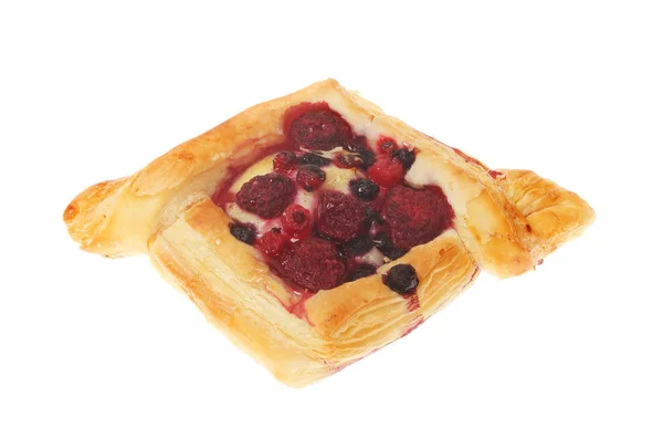 Berry Custard Danish Pastry Isolated White — Stock Photo, Image