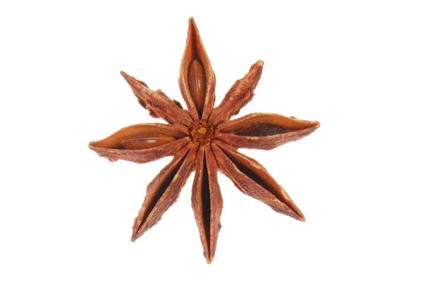 Closeup Star Anise Isolated White — Stock Photo, Image