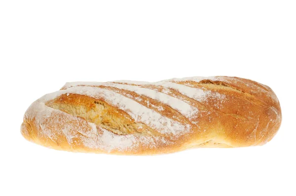 Ręcznie Wykonane Longue Bochenek Chleba Białym Tle Biały — Zdjęcie stockowe
