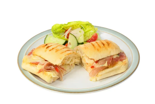 Meat and cheese panini — Stock Photo, Image