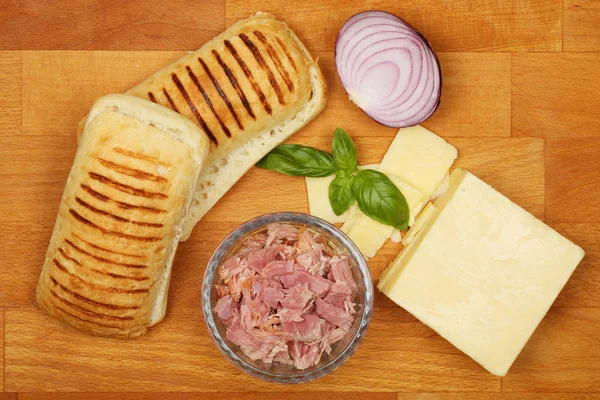 Panini and ingredients — Stock Photo, Image