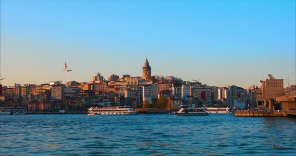 Galata-torony Isztambul város Törökország. — Stock videók