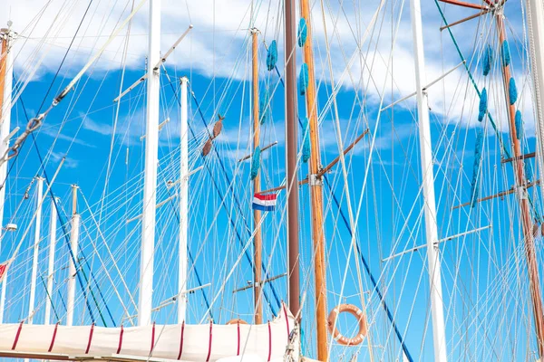 Master Dockade Segelbåtar Segelbåtar Eller Yachter Marina Med Turkisk Flagg — Stockfoto