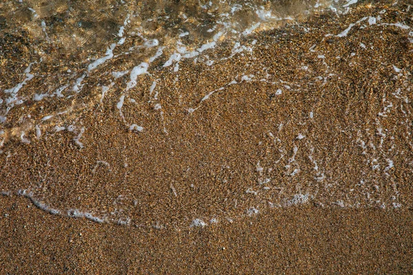 Textura Fundo Abstrata Praia Com Seixos Areias Água Mar Peru — Fotografia de Stock