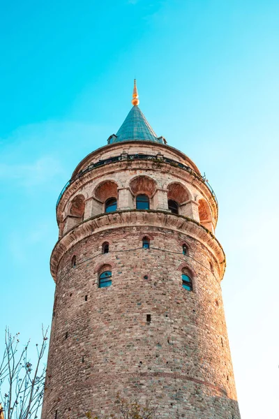 Galata Kulesi Stanbul City Turkey Boğaz Martı Teknelerle Türkiye Nin — Stok fotoğraf