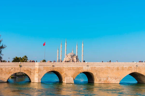Mosquée Centrale Sabanci Pont Pierre Adana Ville Turquie Adana City — Photo
