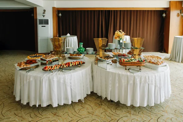 Luxury Hotel Restaurant Şık Kahvaltı Büfesi Konsepti Kahvaltı Veya Brunch — Stok fotoğraf