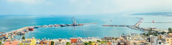Ipari Kikötő Vagy Kikötő Konténeres Vagy Teherszállító Hajók Daruk Iskenderun — Stock Fotó