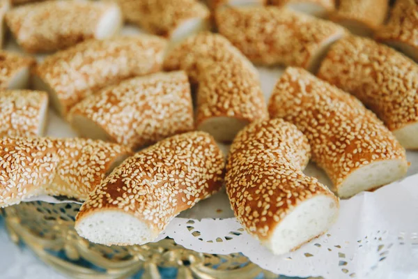Bagel Turco Tradicional Também Conhecido Como Simit Cultura Culinária Turca — Fotografia de Stock