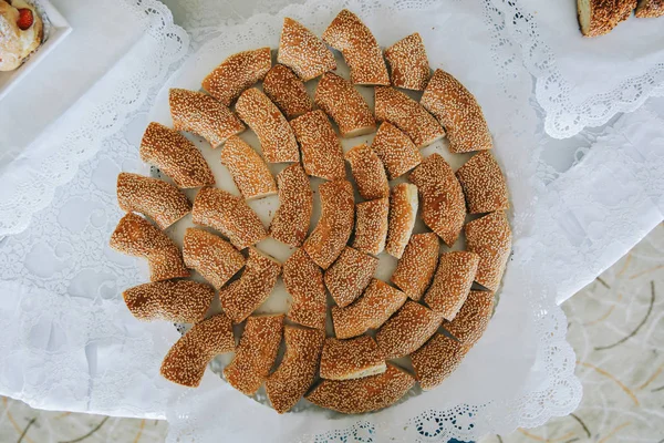 Bagel Turco Tradicional Também Conhecido Como Simit Cultura Culinária Turca — Fotografia de Stock