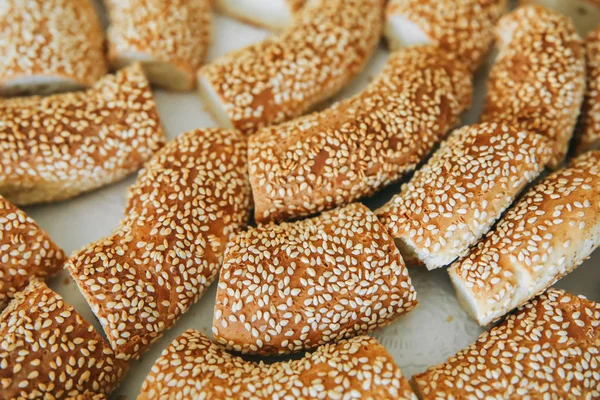 Hagyományos Török Bagel Ismert Simit Török Reggeli Élelmiszer Konyha Kultúra — Stock Fotó