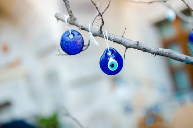 Traditional Turkish Evil eye beads as amulet souvenir also known nazar boncugu.  clipart