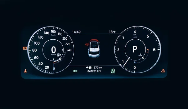 Panel Moderním Automobilem Nebo Automobilovým Panelem Přístrojového Panelu Car Hud — Stock fotografie