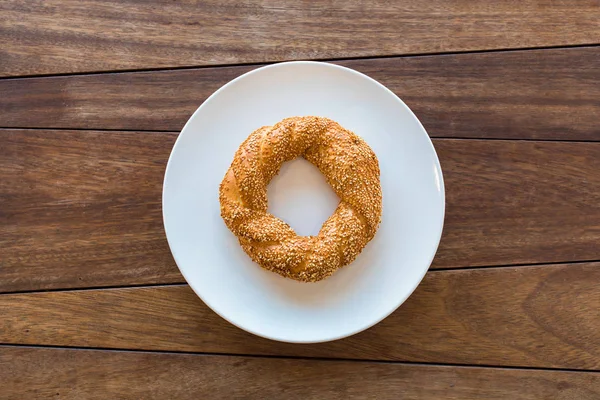 Török Bagels Ismert Simit Hagyományos Török Péksütemények — Stock Fotó