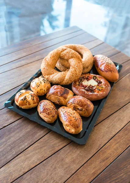 Turkiska Bagels Även Känd Som Simit Traditionellt Turkiskt Bageri Eller — Stockfoto