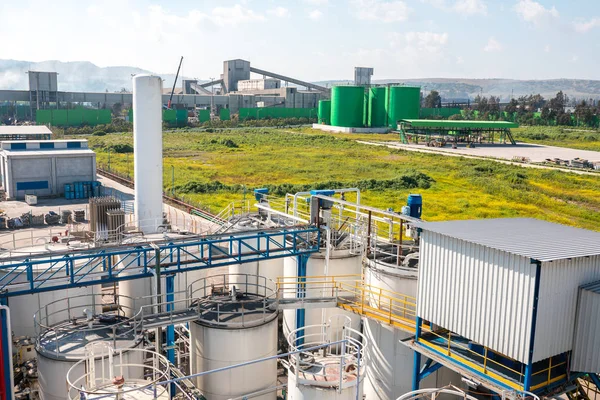 Planta Fábrica Instalación Industria Química Refinería Petróleo Gas Fábrica Tuberías — Foto de Stock