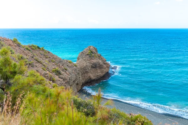 Mittelmeerküste Oder Ägäis Küste Oder Bucht Mit Felsen Und Wellen — Stockfoto