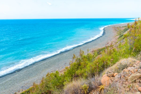Mittelmeerküste Oder Ägäis Küste Oder Bucht Mit Felsen Und Wellen — Stockfoto