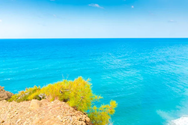 Средиземноморское Эгейское Побережье Берег Залив Камнями Волнами Пляже Города Бодрум — стоковое фото
