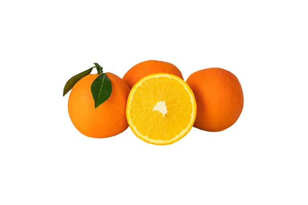 Свежие Апельсиновые Цитрусовые Ломтик Апельсиновый Цитрусовые Ломтик Изолированном Фоне Вкусные — стоковое фото