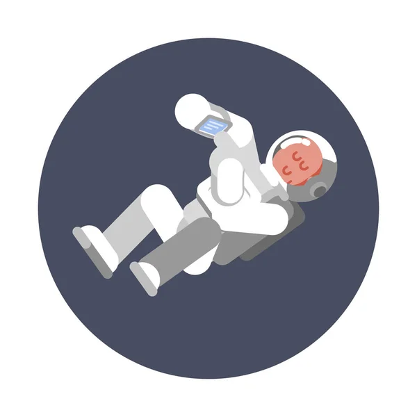 Man cosmonaut fly in zero gravitation — Stock Vector