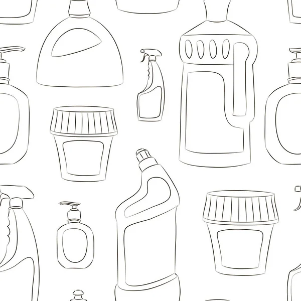 Patrón de recogida de botellas de detergente — Vector de stock