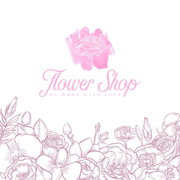 Flower shop logotyp — Stock vektor