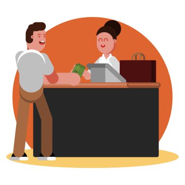 Adam giyim satın alır.