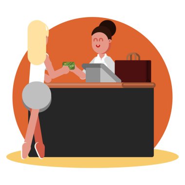 Kadın giyim satın alır.