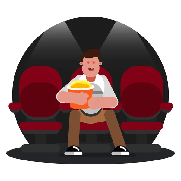 Man watching movie — Stock Vector